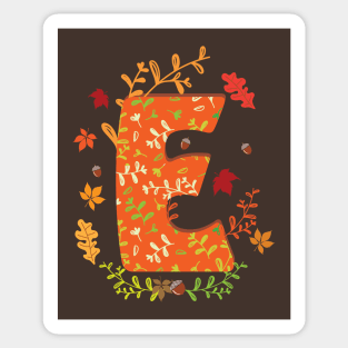 E Autumn Monogram Sticker